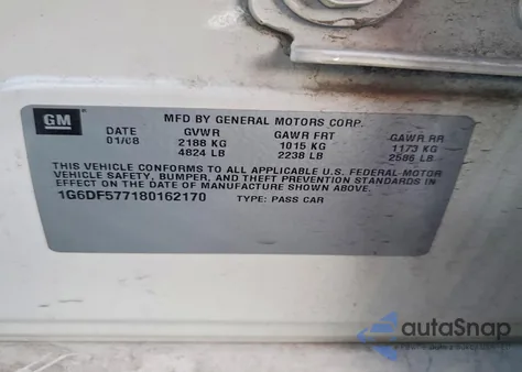 2008 Cadillac Cts из США, поврежденный, VIN 1G6DF577180162170